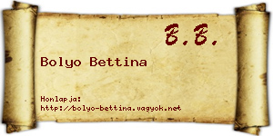 Bolyo Bettina névjegykártya